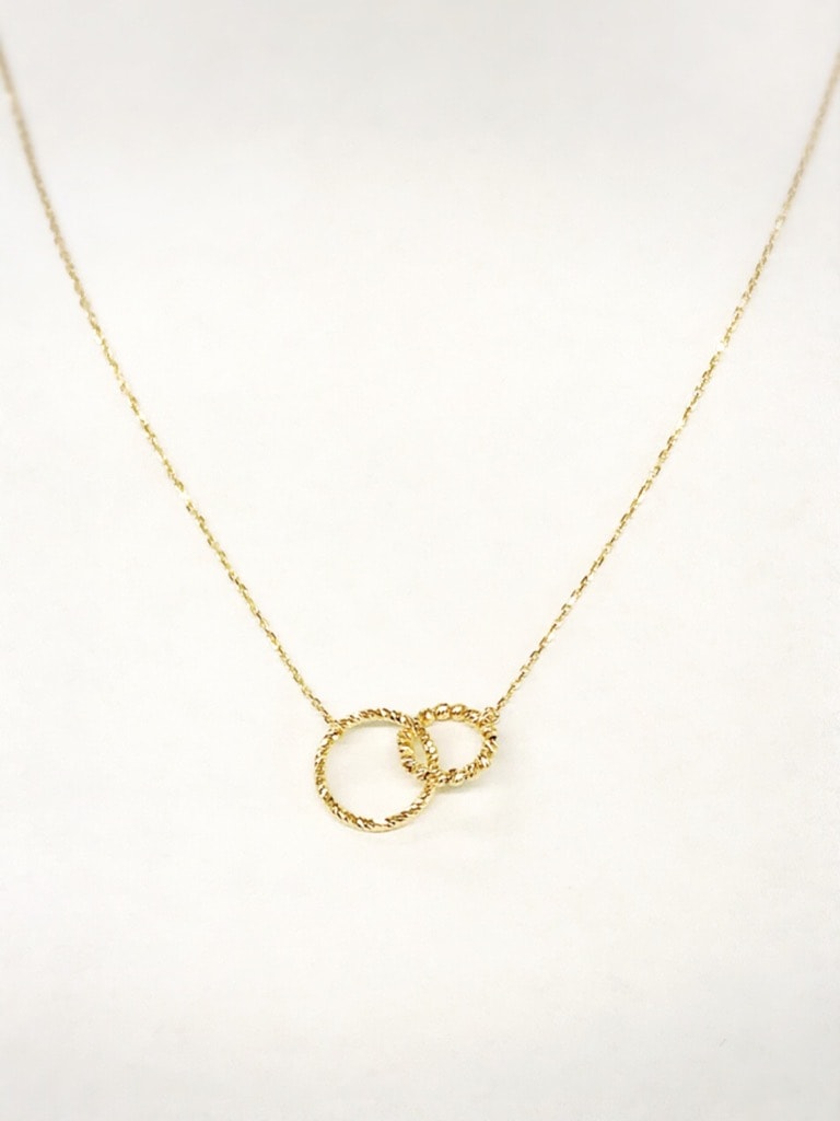 K18ダブルサークルネックレス＃8537 | ネックレス | | 井嶋金銀工業 