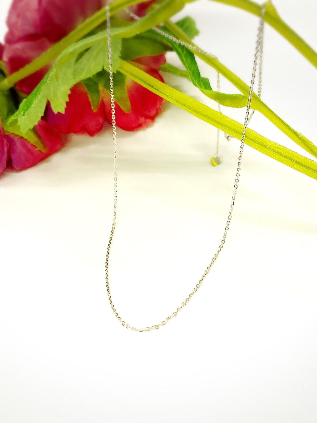 ⭐k18wg⭐ネックレス⭐ K18WG シャインカット小豆ネックレス（M） 45cmスライド金具付き