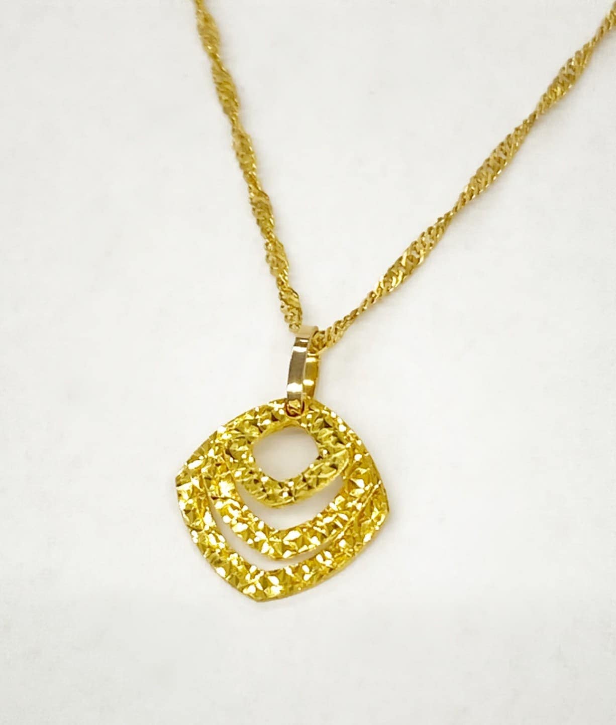 純金 トリプルスクエアプレートペンダントトップ SO-6259