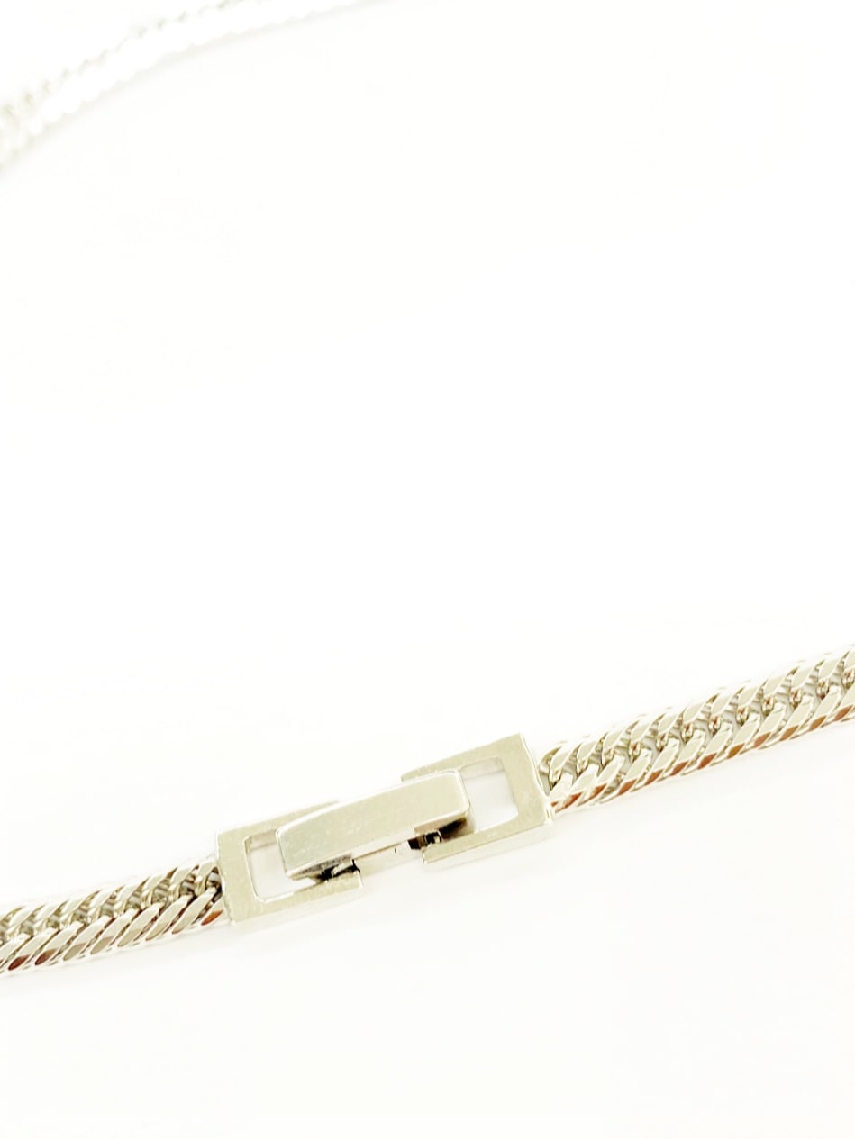 シルバー0.8Φトリプル喜平クロスローズカットネックレス60cm