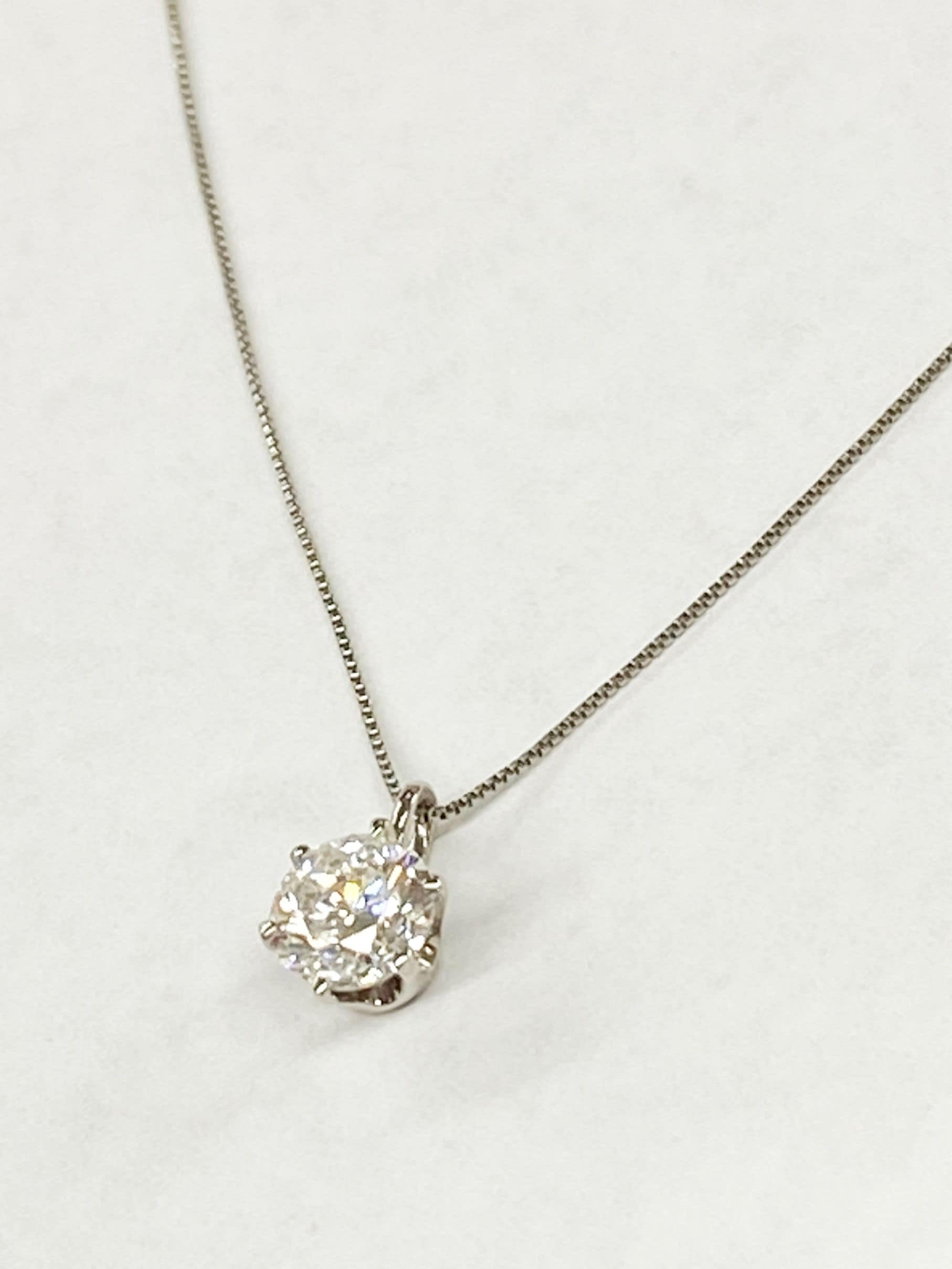 PT 0.5ctUPエクセレントカットダイヤモンドネックレス 45cmスライド付