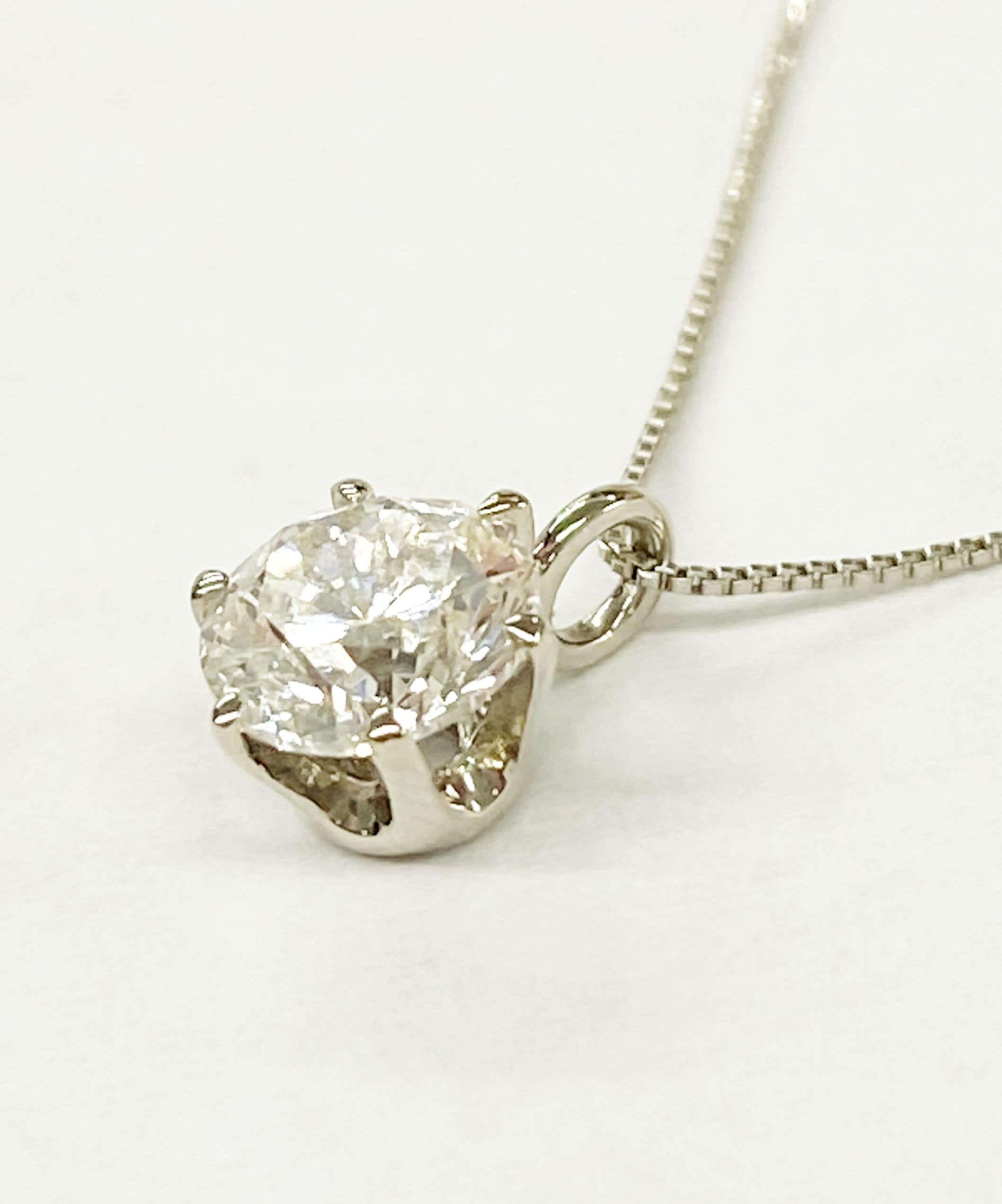 PT 0.5ctUPエクセレントカットダイヤモンドネックレス 45cmスライド付