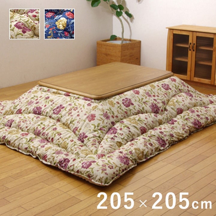 クレージュ こたつ布団 ふっくら キルティング 国産 日本製 エレガント 花柄 洗える 手洗い クレージュ こたつ布団 ふっくら キルティング 国産 日本製 エレガント