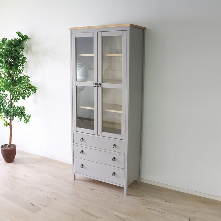 引っ越しのため、個人用カップボードを譲り カップボード ラベンダー 78×40×185cm【平インテリア産業】 | 収納家具