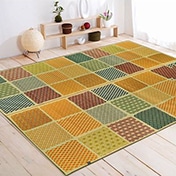 国産 い草ラグ F市松和紋 裏貼 日本製 和柄 市松