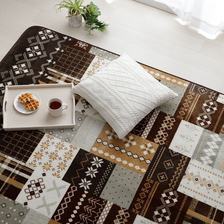 ラグ フランネル チャーム 洗える ノルディック 90×130cm 180×180cm 200×240cm