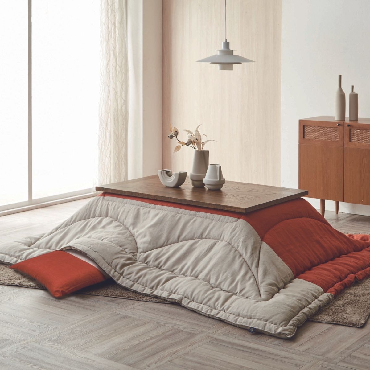 こたつ布団 おうみ 国産 麻 リネン 正方形 長方形 ブレスリネン