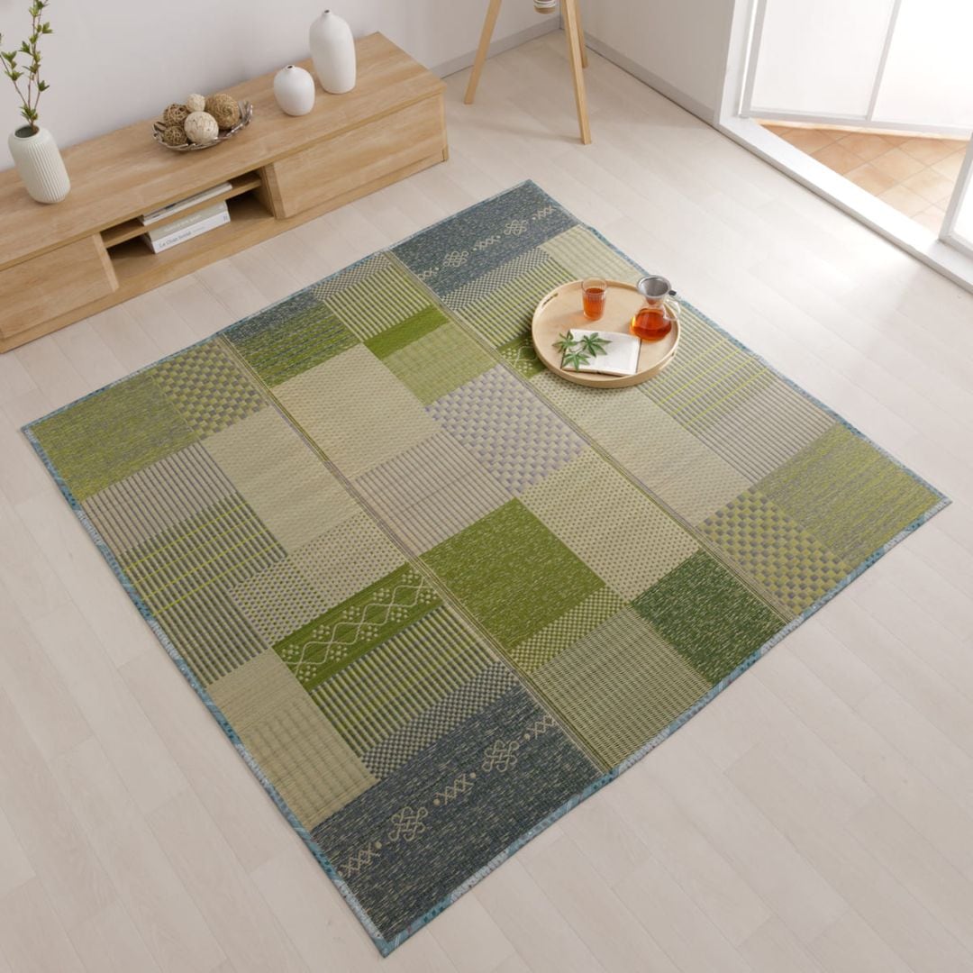 い草 ラグ ノマ すべり止め付き パッチワーク調