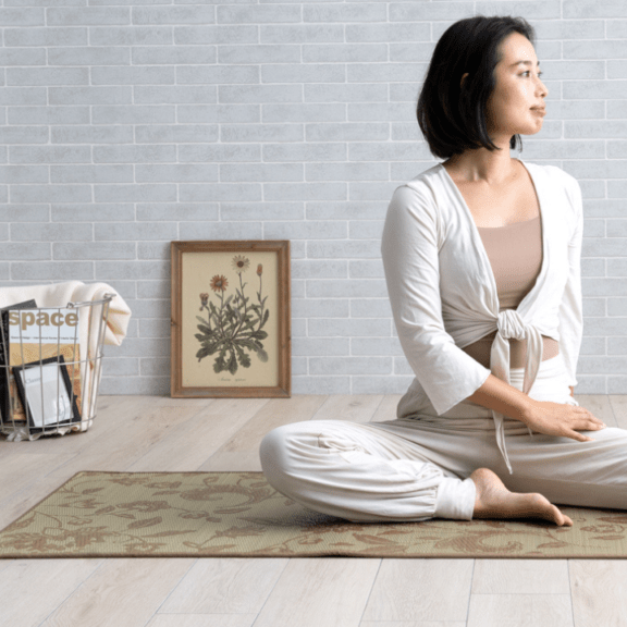 畳ヨガマット 更紗 国産い草 瞑想 ストレッチマット トレーニングマット 約66×185cm