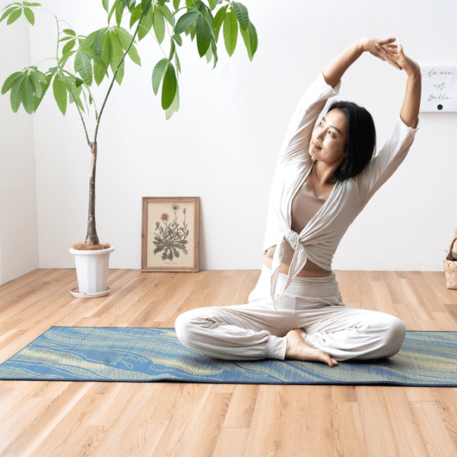 畳ヨガマット マーブル 国産い草 瞑想 ストレッチマット トレーニングマット 約66×185cm