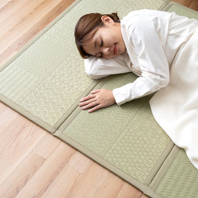 ミラクルごろ寝マット 江戸小紋 デニム 5連 100×210cm 3連 100×126cm