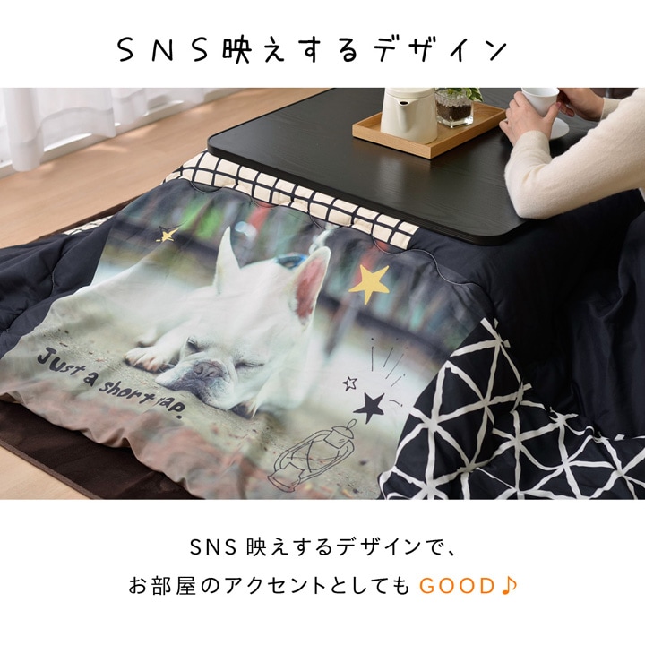 こたつ布団 デジタルプリント パンダ / いぬ / ねこ 正方形 長方形