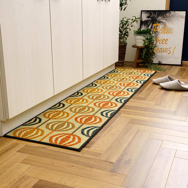 国産 い草キッチンマット Fレトロ 抗菌防臭 消臭 汚れにくい 滑り止め 日本製