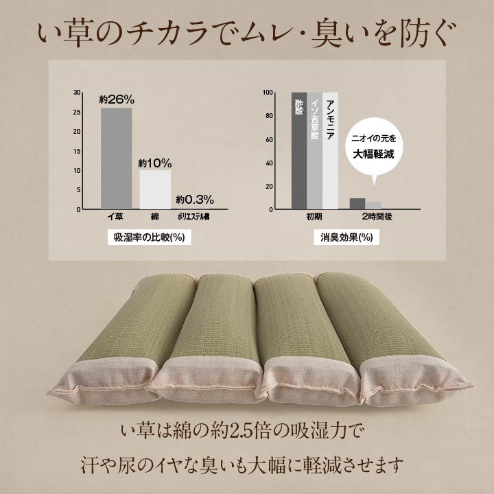 ヘルスケア 介護用品背中さらっとい草クッション