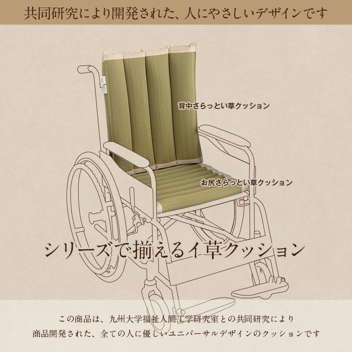 ヘルスケア 介護用品背中さらっとい草クッション