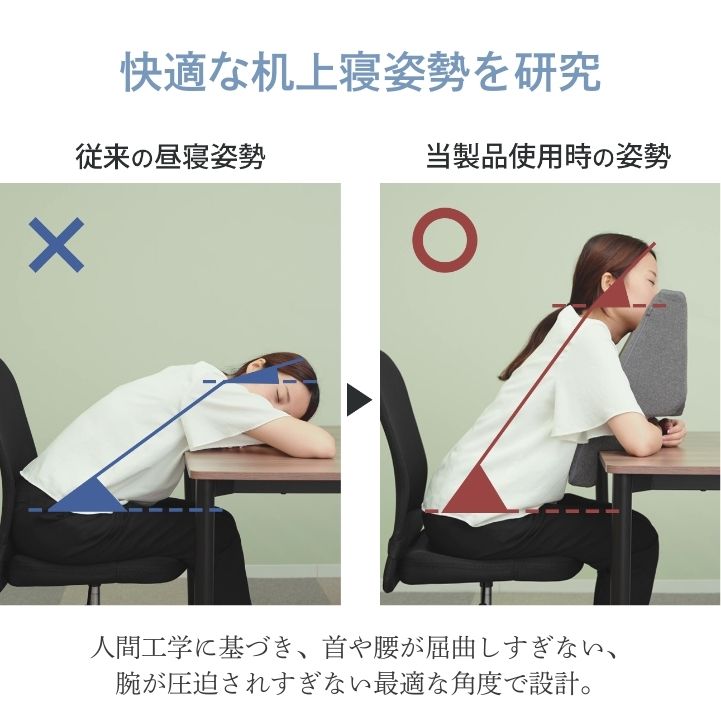 デスクde抱き枕 お昼寝枕 パワーナップピロー 仮眠クッション カバー付き デスククッション