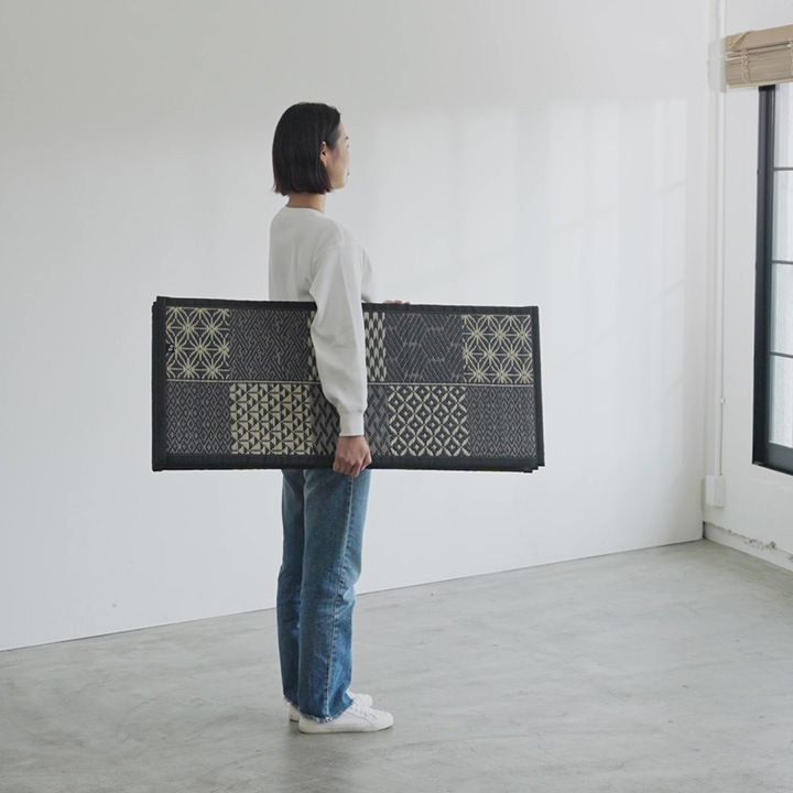 ミラクルごろ寝マット 江戸小紋 デニム 5連 100×210cm 3連 100×126cm