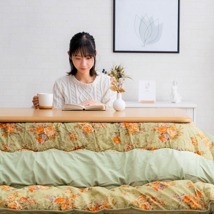 こたつ布団 ロマリア 正方形 長方形 エレガンス柄 節電