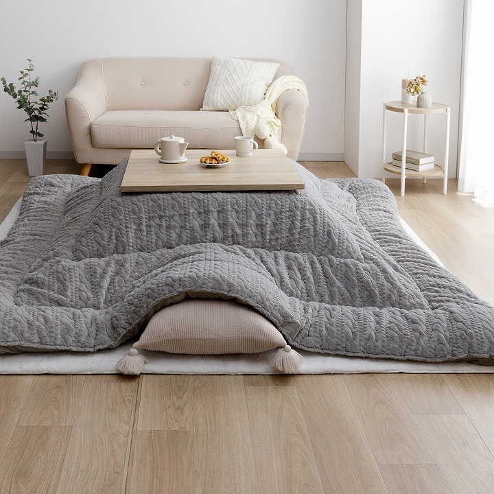 こたつ布団 ローラ 正方形 長方形 大判 洗える ラビットファー調 日本製 イケヒコ 厚掛け