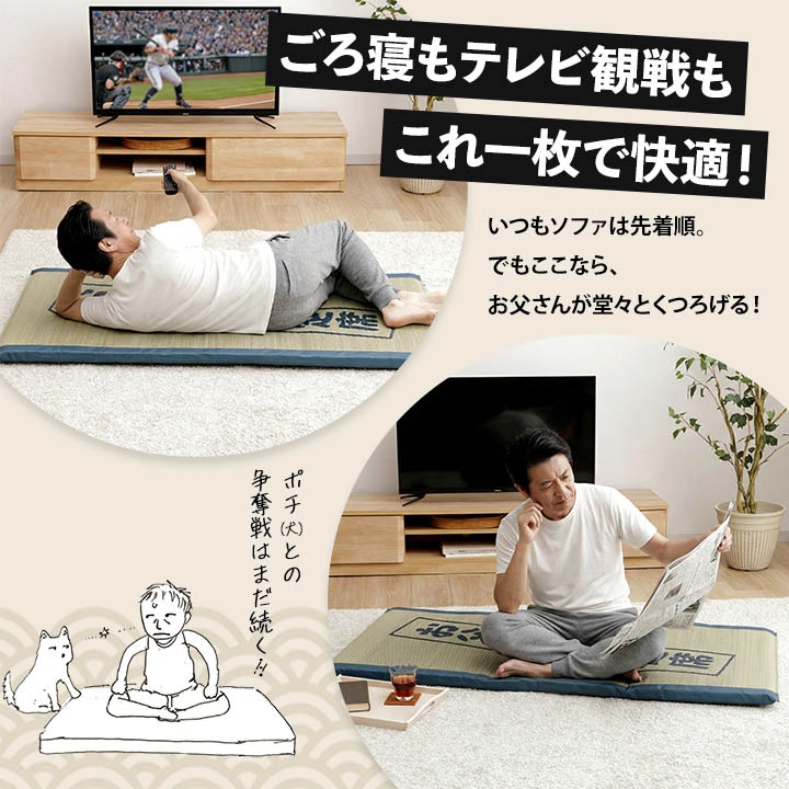 ごろ寝マット お父さん指定席 70×150㎝ お昼寝マット い草 い草マット 父の日 敬老の日 ギフト プレゼント