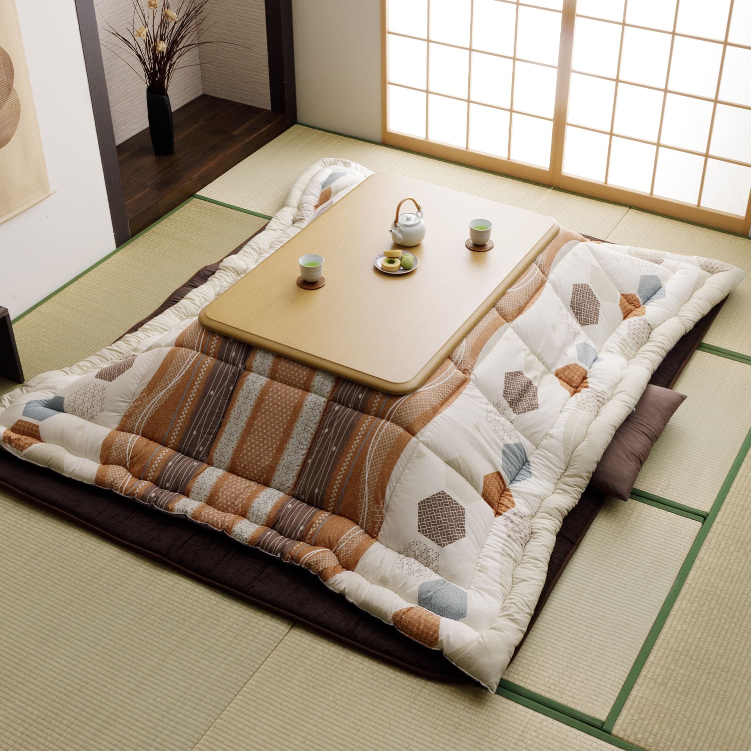こたつ布団 くるみ 正方形 長方形 コインランドリーで洗える 和柄 北欧 日本製 イケヒコ 厚掛け