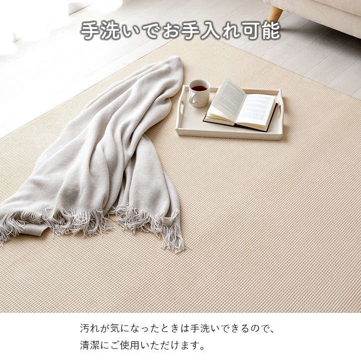 グランド ウォッシャブル 洗える ラグ 10mm 2畳 185×185cm 3畳 185×240cm へたりにくい すべり止め 防音 ノンホルムアルデヒド ホットカーペット 床暖房対応