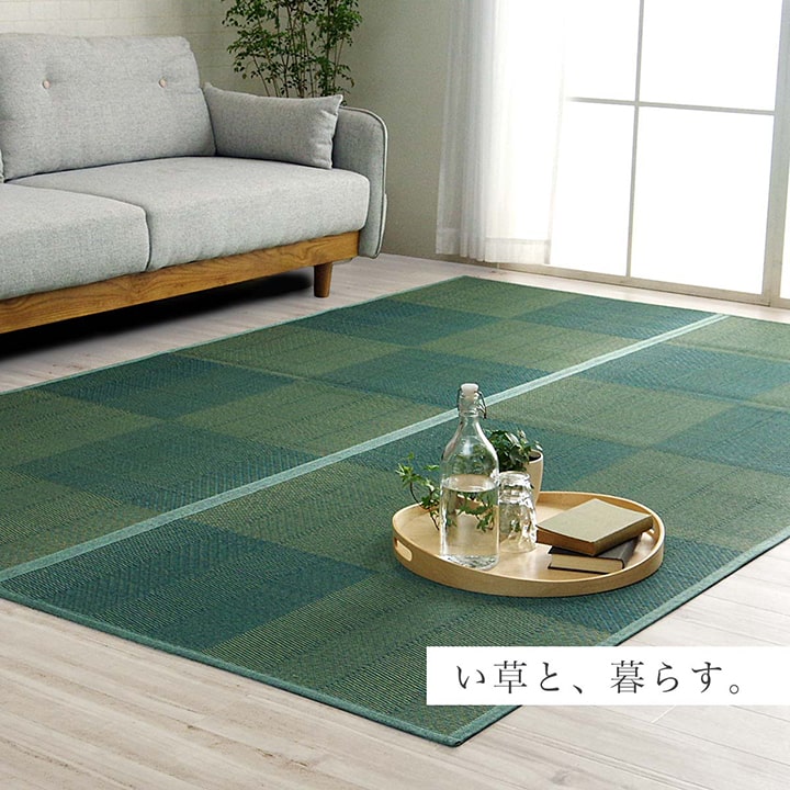 い草ラグ DXルネ 4.5畳 6畳 8畳 江戸間 本間 団地間 滑り止め付き
