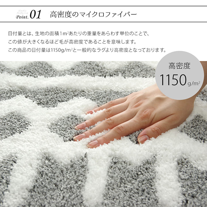 ラグ マルク シャギーラグ  140×200cm 幾何学模様