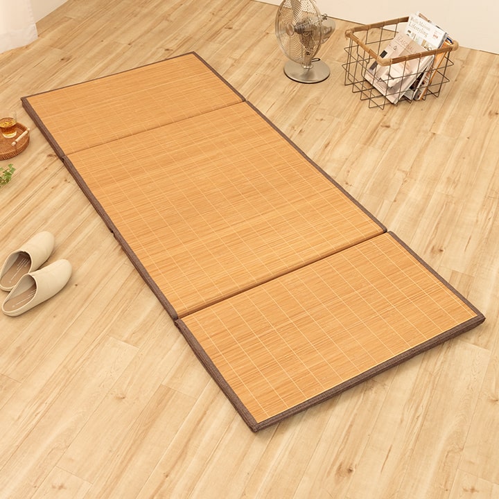 冷感 ひんやりバンブーマット プレーン 四つ折り