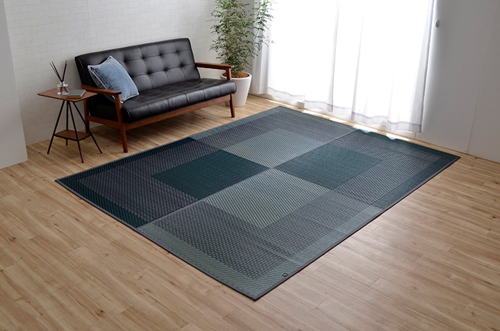 国産 い草ラグ モーニング 和モダン シンプル 市松 191×191cm 191×250cm