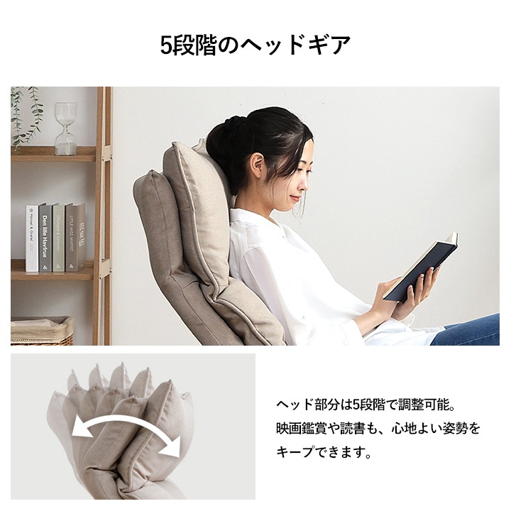 座椅子 ソファー ムーア 2人掛け 幅140×奥行80～120×高さ94cm リクライニング