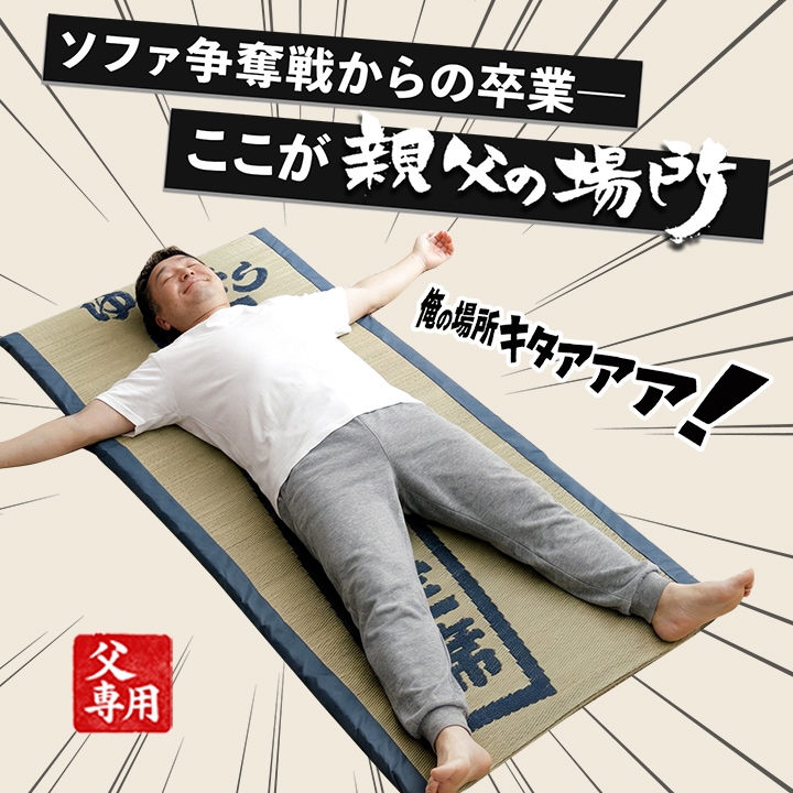 ゆったりお父さん指定席＆枕 2点セット 大サイズ 親父の場所 い草 い
