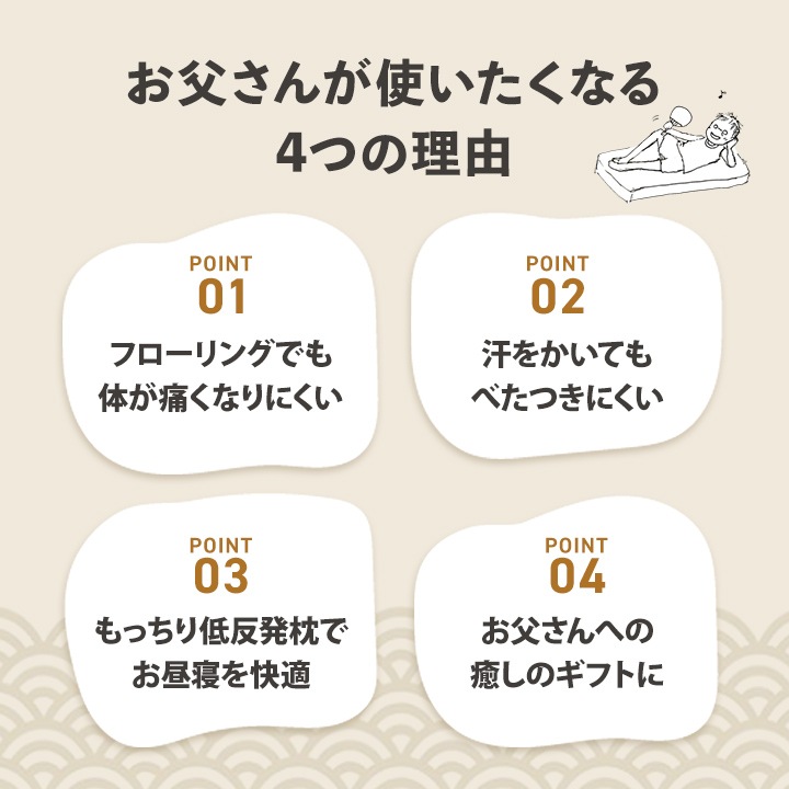 ゆったりお父さん指定席&枕 2点セット 大サイズ 親父の場所 い草 い草枕 い草マット お昼寝 お昼寝マット 父の日 敬老の日 ギフト プレゼント