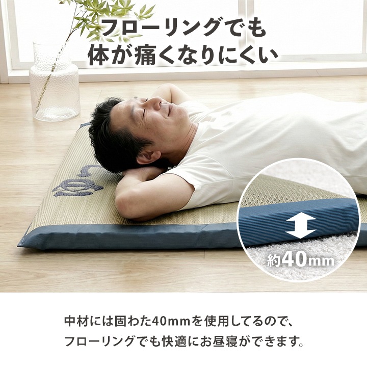 い草マット２枚組　健康快適マット ゆったりお父さん指定席＆枕 2点セット 大サイズ い草 い草枕 い草