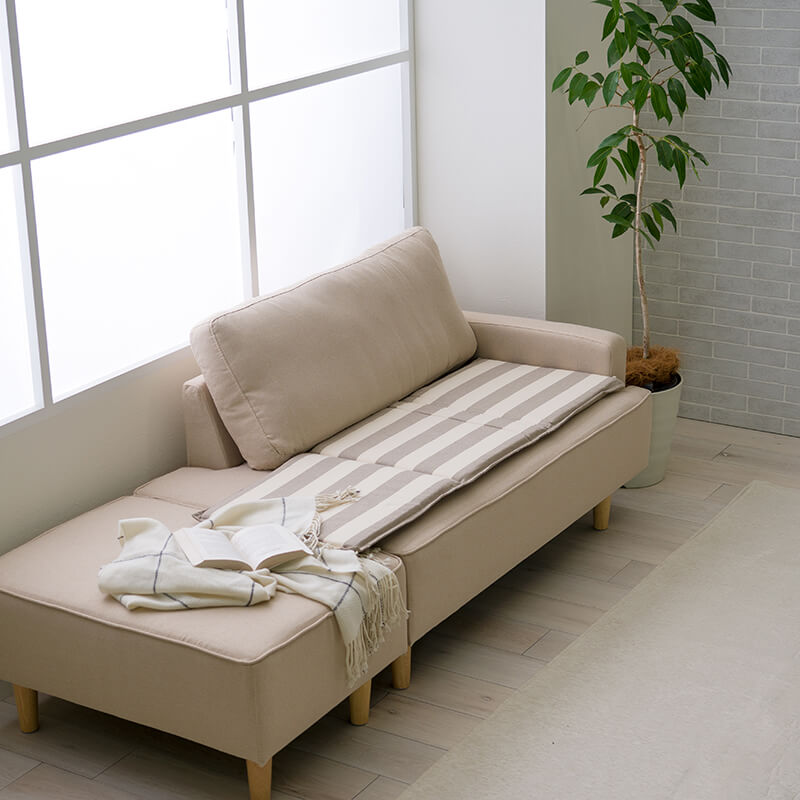 クッション フロー フリーシート オーガニックコットン 綿100% ボーダー 洗える 約43×130cm