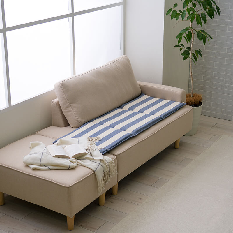 クッション フロー フリーシート オーガニックコットン 綿100% ボーダー 洗える 約43×130cm