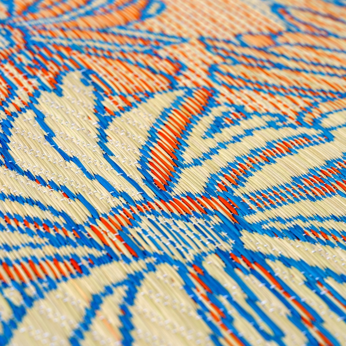 い草の花柄キッチンマット Fガーベラ