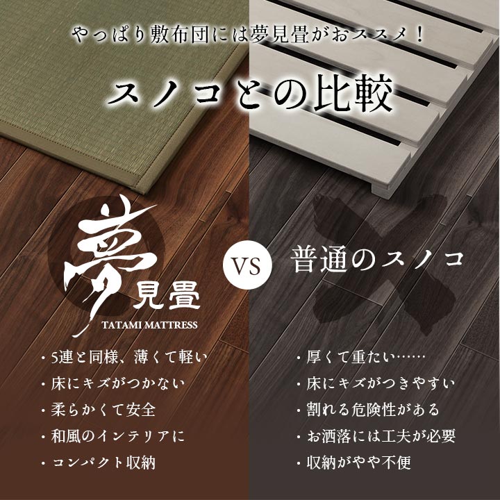 3連ユニット畳 国産 い草マットレス 夢見畳