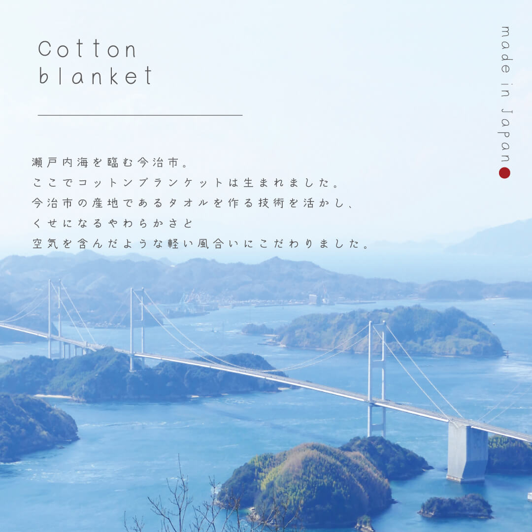 コットンブランケット ひざ掛け 肌掛け 渚 75×150㎝ m&c5 リバーシブル
