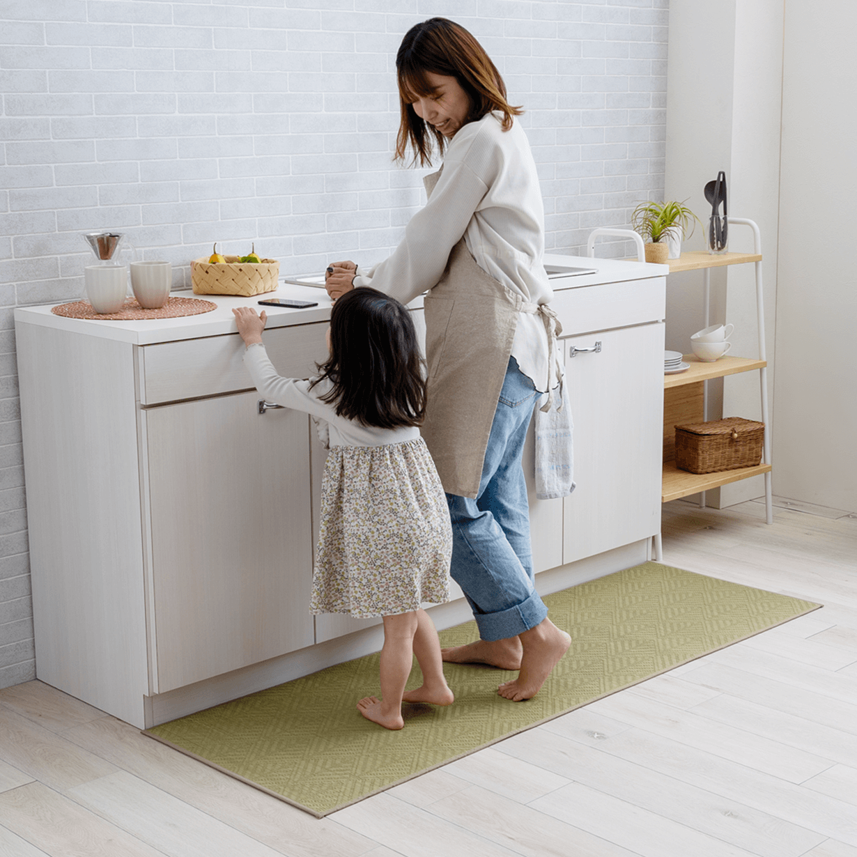 国産い草 キッチンマット ミラクルキッチンマット ナチュラル マスクロス