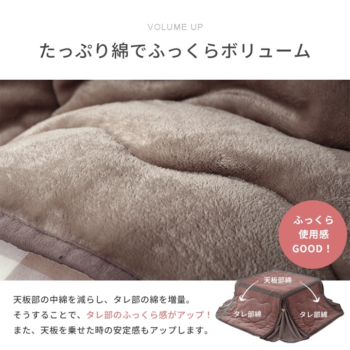 こたつ2点セット フラン 省スペース こたつ掛布団 こたつ敷布団 正方形