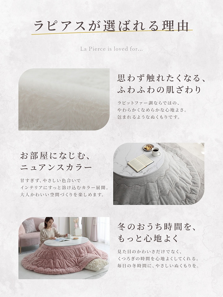こたつ布団 ラピアス 正方形 長方形 単品 4サイズ 190×190cm 190×240cm 205×205cm 205×245cm 205×285cm