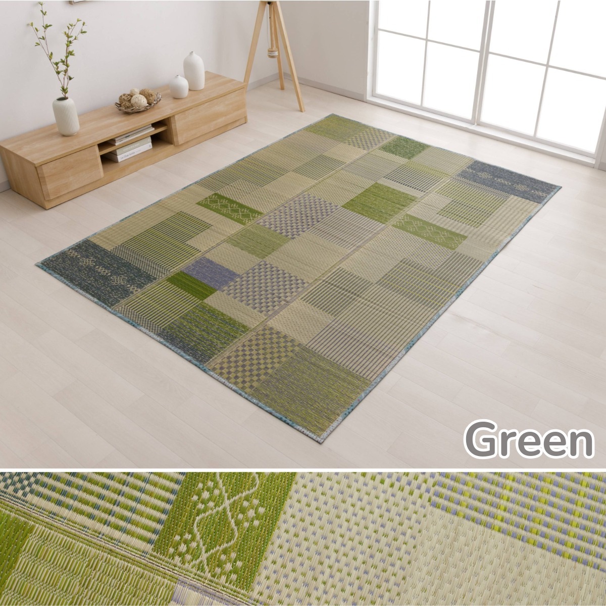 い草 ラグ ノマ すべり止め付き パッチワーク調