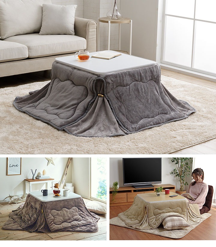 新品　こたつ2点セット フラン省掛台セット こたつ台：約60×60cm 掛布団 こたつ2点セット フラン 省スペース こたつ布団 こたつテーブル