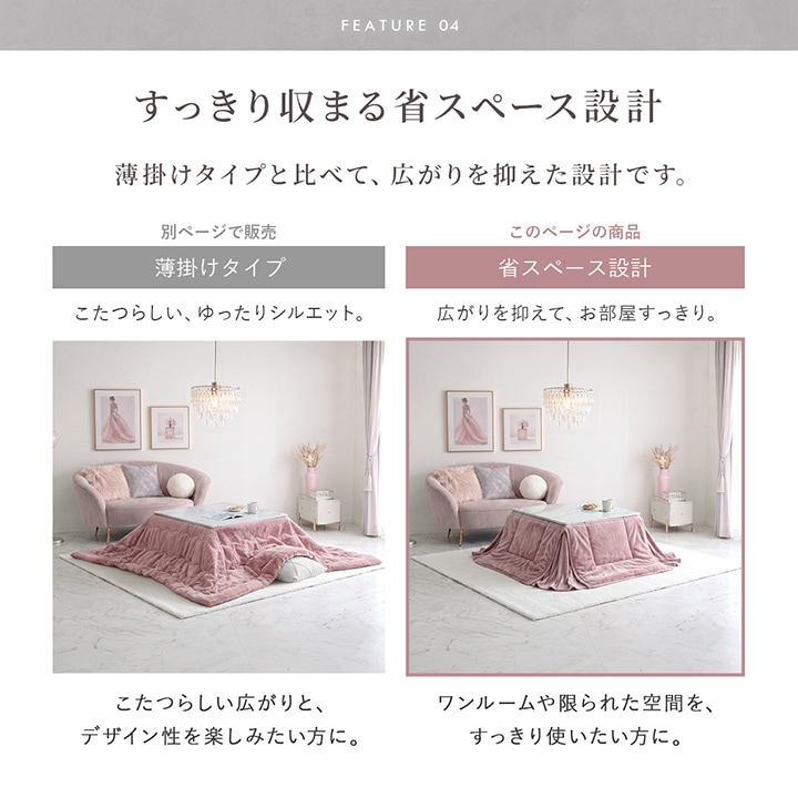 こたつ布団 ラピアス 省スぺ 正方形 長方形 省エネ 4サイズ
