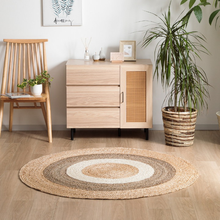 LAGOMi ルッカ ジュート ラグ 北欧 ナチュラル アジアンテイスト リゾートインテリア 100cm 140cm 円形 バングラデシュ