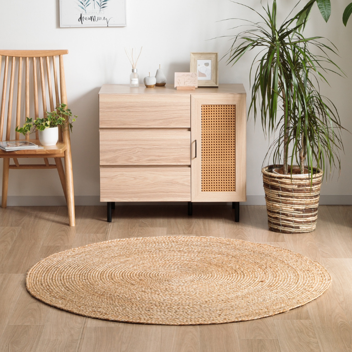 LAGOMi トナリ ジュート ラグ 北欧 ナチュラル アジアンテイスト リゾートインテリア 100cm 140cm 円形 バングラデシュ