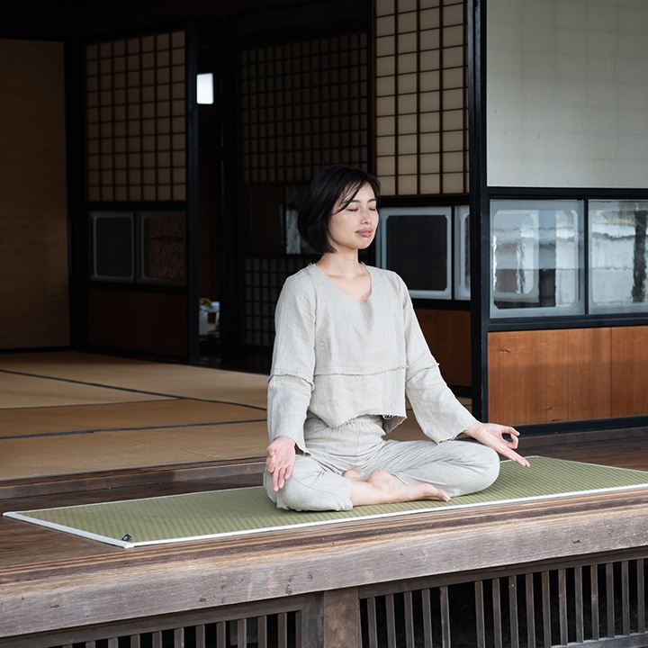 畳ヨガマット edo plain 江戸小紋 国産い草 和柄 瞑想 ストレッチマット トレーニングマット 