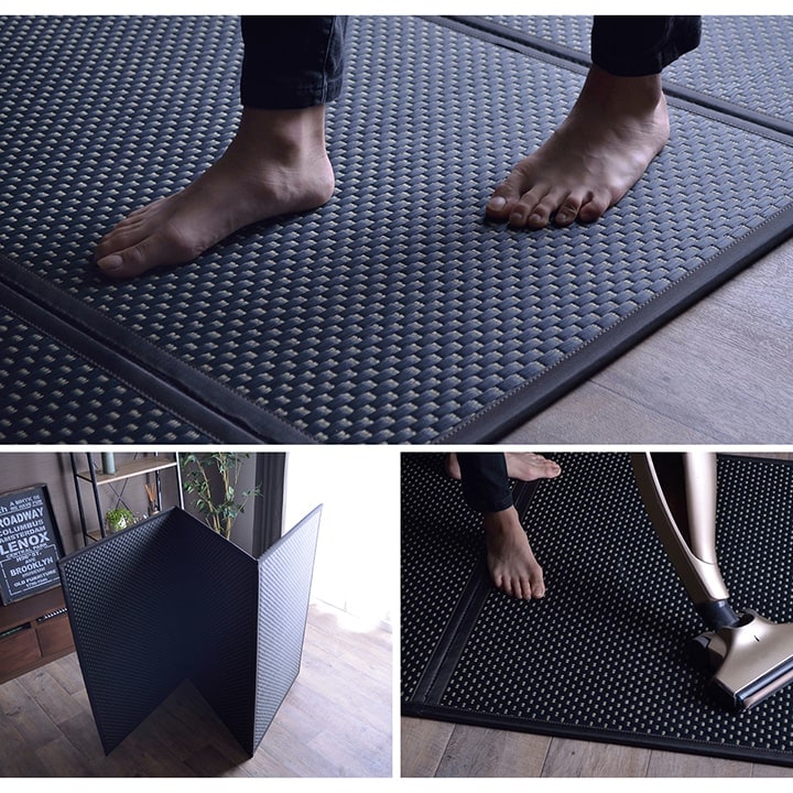 置き畳 3連ユニット畳 フレア マットレス 三つ折り 100×210cm 軽量 国産 い草 セミシングル シングル ダブル セミダブル