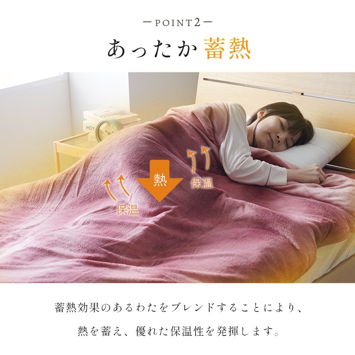 蓄熱あったか2枚合わせ毛布 オーロラ シングル 140×200cm